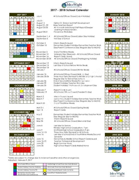 iwcs school calendar.